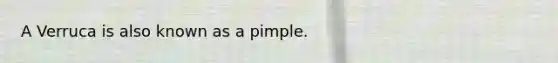 A Verruca is also known as a pimple.