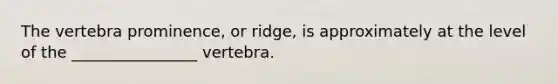 The vertebra prominence, or ridge, is approximately at the level of the ________________ vertebra.