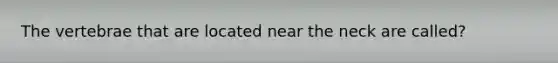 The vertebrae that are located near the neck are called?