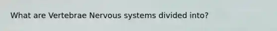 What are Vertebrae Nervous systems divided into?