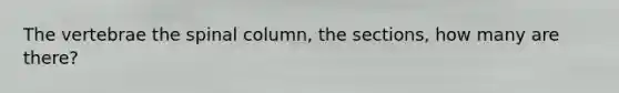 The vertebrae the spinal column, the sections, how many are there?