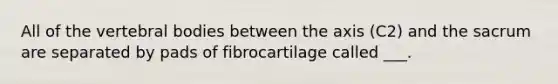 All of the vertebral bodies between the axis (C2) and the sacrum are separated by pads of fibrocartilage called ___.