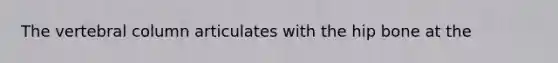 The vertebral column articulates with the hip bone at the