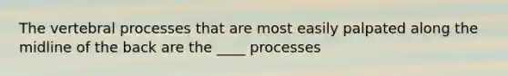 The vertebral processes that are most easily palpated along the midline of the back are the ____ processes