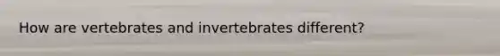 How are vertebrates and invertebrates different?