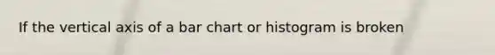 If the vertical axis of a bar chart or histogram is broken