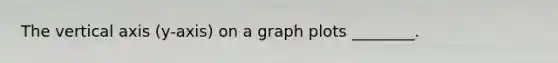 The vertical axis (y-axis) on a graph plots ________.