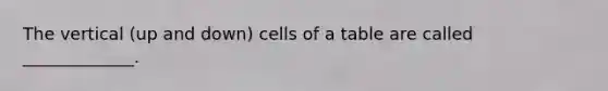 The vertical (up and down) cells of a table are called _____________.