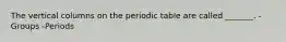 The vertical columns on the periodic table are called _______. -Groups -Periods