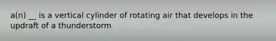 a(n) __ is a vertical cylinder of rotating air that develops in the updraft of a thunderstorm