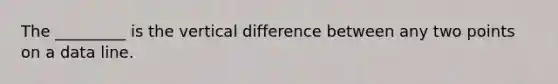 The _________ is the vertical difference between any two points on a data line.