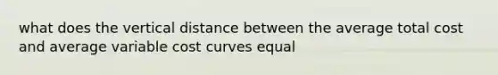 what does the vertical distance between the average total cost and average variable cost curves equal