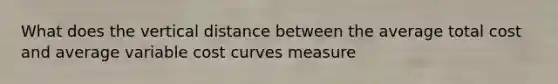 What does the vertical distance between the average total cost and average variable cost curves measure