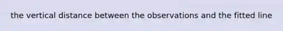 the vertical distance between the observations and the fitted line