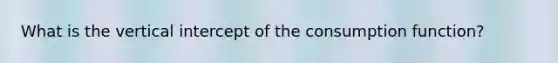 What is the vertical intercept of the consumption function?