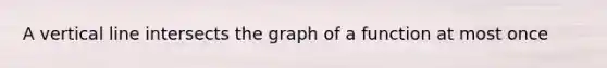 A <a href='https://www.questionai.com/knowledge/k6j3Z69xQg-vertical-line' class='anchor-knowledge'>vertical line</a> intersects the graph of a function at most once