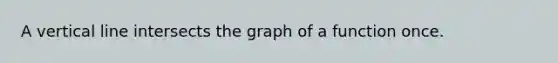 A vertical line intersects the graph of a function once.