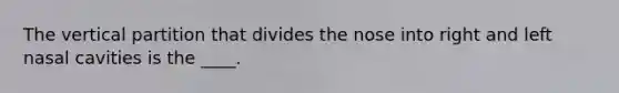 The vertical partition that divides the nose into right and left nasal cavities is the ____.