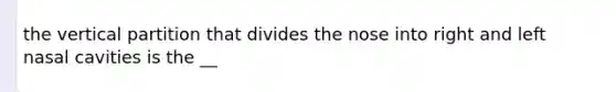 the vertical partition that divides the nose into right and left nasal cavities is the __