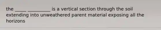 the _____ __________ is a vertical section through the soil extending into unweathered parent material exposing all the horizons