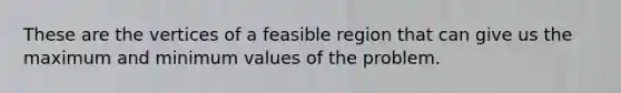 These are the vertices of a feasible region that can give us the maximum and minimum values of the problem.