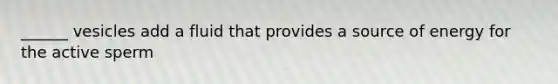 ______ vesicles add a fluid that provides a source of energy for the active sperm