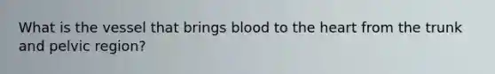 What is the vessel that brings blood to the heart from the trunk and pelvic​ region?