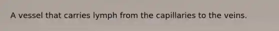 A vessel that carries lymph from the capillaries to the veins.