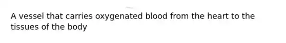 A vessel that carries oxygenated blood from the heart to the tissues of the body