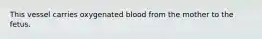 This vessel carries oxygenated blood from the mother to the fetus.