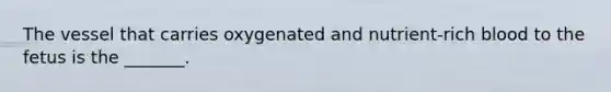 The vessel that carries oxygenated and nutrient-rich blood to the fetus is the _______.