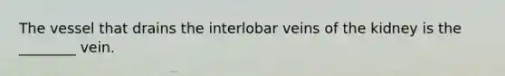 The vessel that drains the interlobar veins of the kidney is the ________ vein.