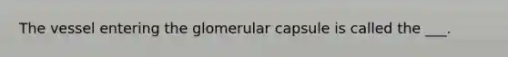 The vessel entering the glomerular capsule is called the ___.