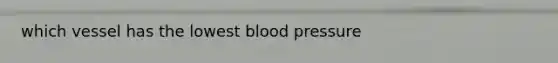 which vessel has the lowest blood pressure