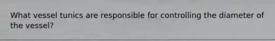 What vessel tunics are responsible for controlling the diameter of the vessel?