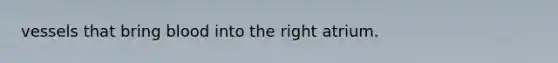 vessels that bring blood into the right atrium.