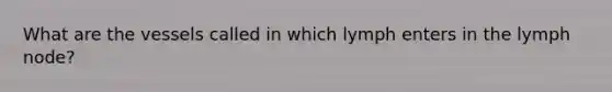 What are the vessels called in which lymph enters in the lymph node?