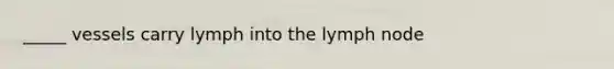 _____ vessels carry lymph into the lymph node