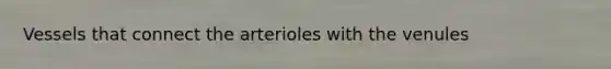 Vessels that connect the arterioles with the venules