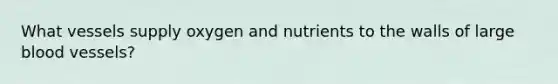 What vessels supply oxygen and nutrients to the walls of large blood vessels?