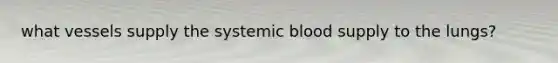 what vessels supply the systemic blood supply to the lungs?