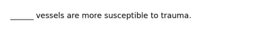 ______ vessels are more susceptible to trauma.