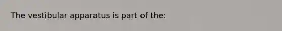 The vestibular apparatus is part of the: