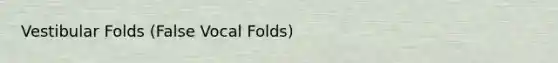 Vestibular Folds (False Vocal Folds)