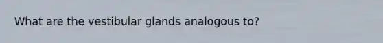 What are the vestibular glands analogous to?