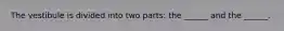 The vestibule is divided into two parts: the ______ and the ______.