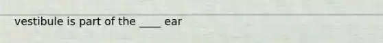 vestibule is part of the ____ ear