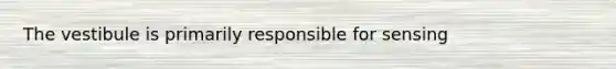 The vestibule is primarily responsible for sensing