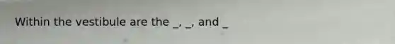 Within the vestibule are the _, _, and _