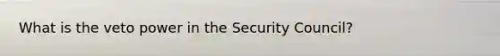 What is the veto power in the Security Council?